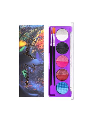 MAEPEOR Neon Face Body Paint Palette - 10 Glow in the Dark Colors Water Activated Perfect for Halloween & Christmas - Includes Brush - Buy Online on GoSupps.com