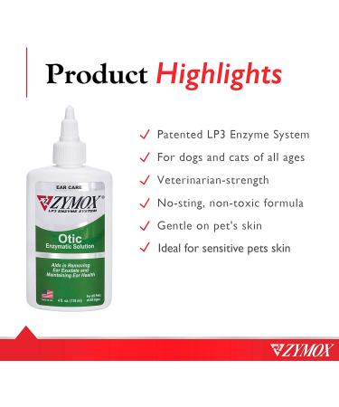 Pet King Brands Zymox Otic Enzymatic Solution 4oz for Dogs and Cats - Ear Infection Relief Without Hydrocortisone - Buy Online on GoSupps.com