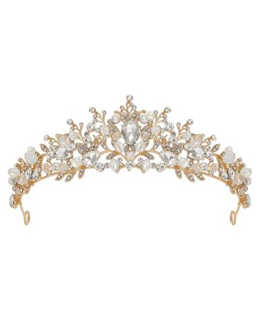 SWEETV Jeweled Wedding Tiaras and Crowns for Women  Metal Princess Tiara Queen Crown for Bride  Bridal Headpieces for Birthday Quinceanera Pageant Prom  Gold Gold+Clear - Buy Online on GoSupps.com