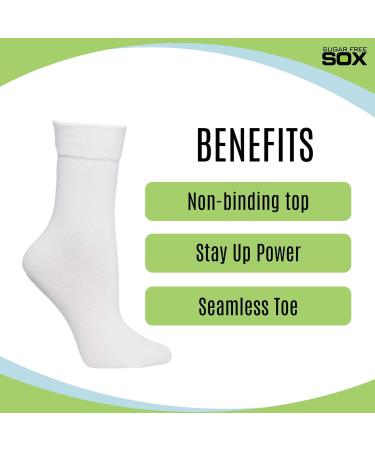 Women's Diabetic Socks by Sugar Free Sox - Enhance Circulation & Comfort - Crew Length - Buy Online on GoSupps.com