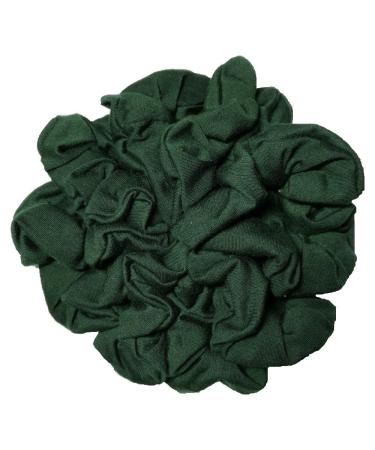 Cotton Scrunchie Set Set of 10 Soft Cotton Scrunchies Solid Color Packs (Hunter Green)