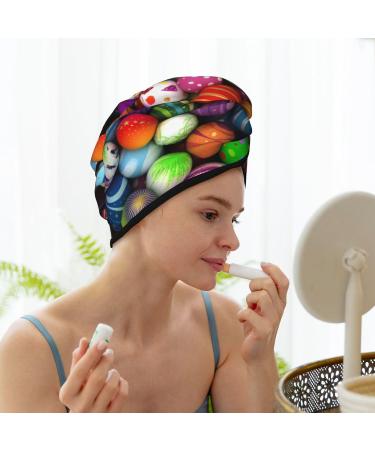 Shop Soft Super Absorbent Microfiber Hair Towel Wrap - Easter Eggs2 | Quick Dry Coral Velvet for Long Curly & Thick Hair - Buy Online on GoSupps.com
