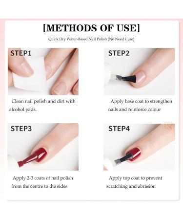 Nail Polish Set Pink & White Nail Polish 2 Color Quick Dry Water-Based Nail Gel Chip-resistant Peel off Nail Polish Kit for DIY Nail Art French Manicure At Home No Need Cure - Buy Online on GoSupps.com