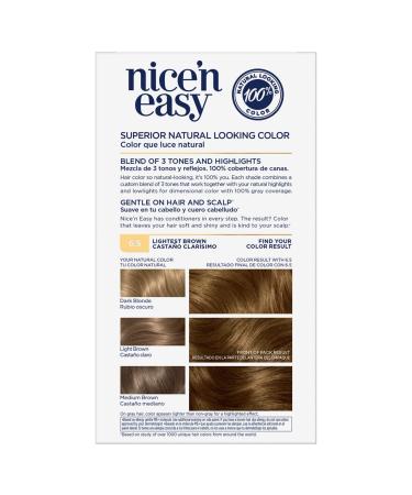 Clairol Nice'n Easy 6.5 Lightest Brown Permanent Hair Dye - 6.26 Fl Oz (Pack of 1) - Buy Online on GoSupps.com