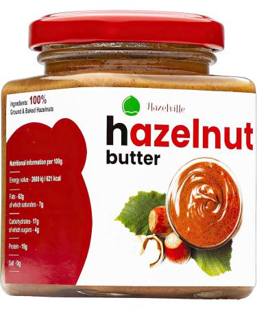 Hazelville 100% Natural Hazelnut Butter - Rich & Creamy No Preservatives Vegan & Gluten-Free in Elegant Glass Jar (8.11 oz / 230g) - Buy Online on GoSupps.com