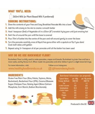 Free & Easy Buckwheat Flour Breakfast Pancake Mix - Buy Online on GoSupps.com