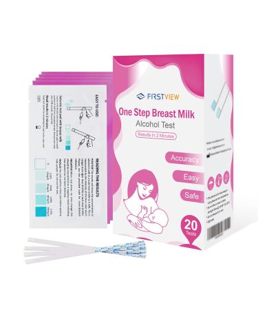 20 Pack of FIRSTVIEW Breastmilk Alcohol Test Strips 2-min Quick & Accurate Detection for Alcohol in Breast Milk Alcohol Test Strips for Breastfeeding Moms at Home 20 Pcs