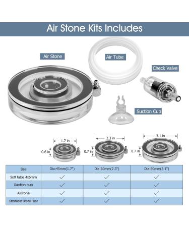 Hygger Air Stones for Aquariums | Ultra-Quiet Acrylic Bubbler Kit with Air Hose | 2.3 Inch Oxygen Diffuser for Aquariums & Hydroponics - Buy Online on GoSupps.com