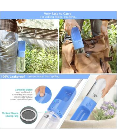 Philorn Dog Drinking Bottle 450ml | BPA-Free Leak-Proof Portable Pet Water Bottle for Dogs & Cats | Travel-Friendly Blue Design - Buy Online on GoSupps.com