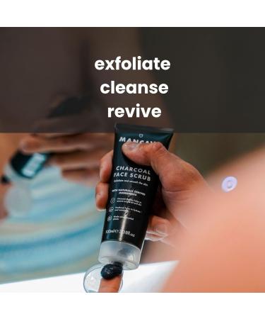 ManCave Charcoal Face Scrub 100ml - Exfoliate & Smooth Skin, Vegan & Cruelty Free, Dermatologically Tested - Made in England - Buy Online on GoSupps.com