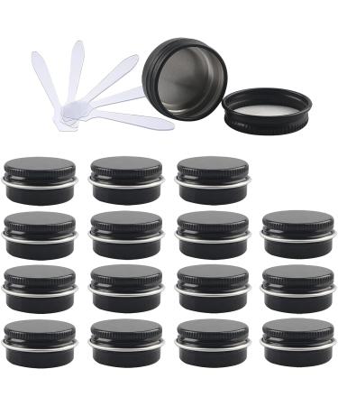 empty jars with lids cosmetic jar B0CL9KV58748 PC 10ml Blue Empty Round Aluminium Tins with Screw Lids Storage Jars Cosmetics Containers Pots with 6 Spatula (Color : Gold Size : 15ml) (Color : Svart