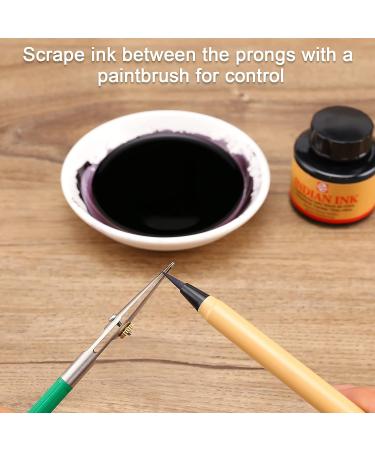 LOONENG Ruling Pen for Masking Fluid - Fine Line Drawing, Cartography, Calligraphy | Ideal for Drawing Ink, Indian Ink, Gouache Green - Buy Online on GoSupps.com