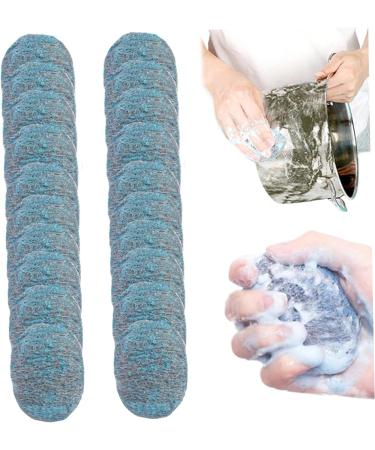 20PCS Scouring Pads Steel Scrubber Kitchen Soap Powder Steel Wool Household Cleaning Stainless Steel High Water Absorption Rich Foam Reusable