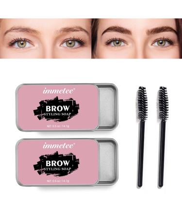 immetee Eyebrow Soap, Excellent Stereotypes Eyebrow Styling Wax, Long-lasting Waterproof Eyebrow Enhancer Gel, 3D Feathery Brows Shaping Soap Brow Freeze -0.5oz(1PC+Brush) 0.35 Ounce (Pack of 1)