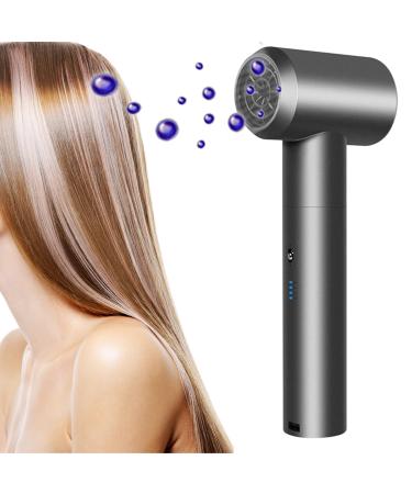 Cordless Hair Dryer USB Rechargeable Blow Dryer w/12 Hot & Cold Wind Mode Low Noise Hair Blow Dryers w/Nozzle & Base for Women Infants Kids