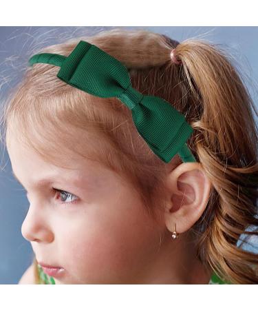 AYNKH 3 Pieces School Bows Headbands Alice Bands Girls Uniform Colours Ribbon Bow Set Hair Accessories Birthday Gift Green - Buy Online on GoSupps.com