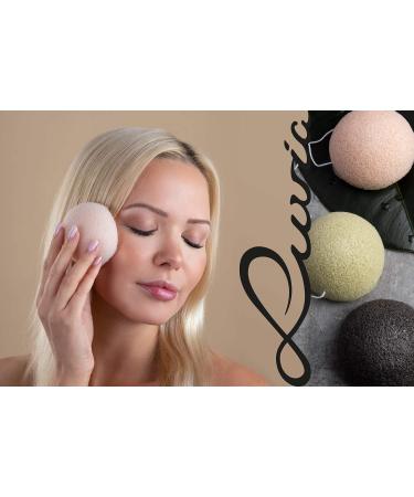 Konjac Sponge Set Luvia | Natural Facial Cleansing & Peeling | Vegan Gentle for Sensitive Skin - International Shipping - Buy Online on GoSupps.com
