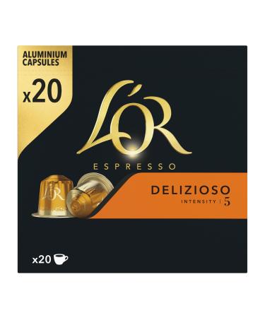 L'OR L'Or Espresso Delizioso Intensity Coffee 20 Aluminum Capsules Compatible with Nespresso Machines 104g