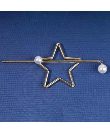 Yheakne Star Pearl Hair Slide Clip Hollow Star Gold Hair Holder Clip Pin Vintage Hair Slide Pin Bun Holder Alloy Hair Clip Decorative Hair Accessories for Women and Gilrs (Gold) - Buy Online on GoSupps.com
