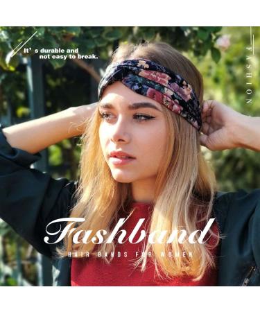 Shop Boho Frontal Hair Bands for Women - Elastic Red Flower Criss Cross Headscarf & Vintage Hair Jewelry - Buy Online on GoSupps.com