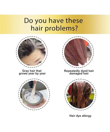 Nourishing Plant-Based Hair Color Long-Lasting & Natural Hair Color Shampoo Even And Natural Gray Hair Coverage Softens and Adds Shine for Men Women (Natural Black) - Buy Online on GoSupps.com