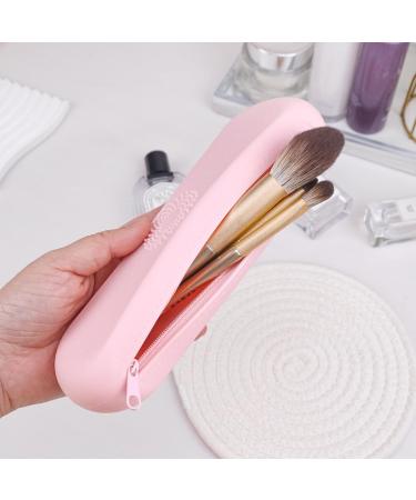 Travel Makeup Brush Holder & Sponge Set | Compact Pink Case for Brushes & Cosmetics - Buy Online on GoSupps.com