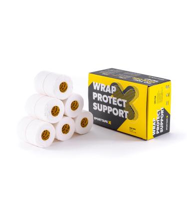 6 Rolls - SPORTTAPE EAB Fabric Strapping Tape - 7.5cm x 4.5m | Elastic Adhesive Bandage Fabric Tape Rugby Lifting & Strapping Tape Extra Strong Sports Tape Non-Tear Centreline Cloth EAB 7.5cm x 4.5m - 6 Rolls