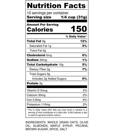 Ladera Granola | Almond Pecan Granola | Low Sugar | Gluten Free & Vegan | Granola Breakfast | Healthy Snack | 11 oz Almond Pecan 11 Ounce (Pack of 1) - Buy Online on GoSupps.com