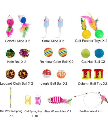 32Pcs Interactive Cat Toy Set: S-Tunnel, Feather Teaser, Fluffy Mouse, Crinkle Balls, Bell Play - Perfect for Cat, Puppy, Kitty, Kitten - Buy Online on GoSupps.com