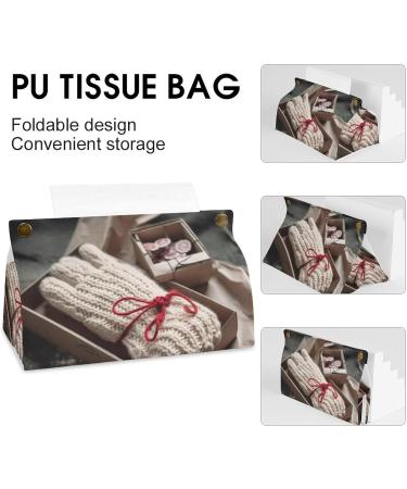 Tissue Box Cover Tissue Box Holder Knitted Gloves Print Tissue Holder Travel Tissue Packs Facial Paper Holder Decorative Holder - Buy Online on GoSupps.com