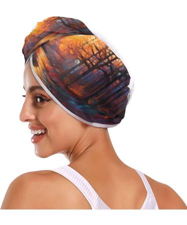 Sunset Forest Hair Towel 2 Pack - Super Absorbent Quick Dry Hair Turbans for Women & Girls | Eco-Friendly Hair Wraps - Buy Online on GoSupps.com
