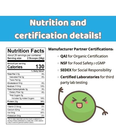 Vegan Vanilla Pea Protein (2lbs) | Organic Non-GMO Plant-Based Protein for Optimal Health - Buy Online on GoSupps.com