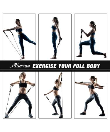 HPYGN Resistance Bands Set - 150lb, 200lb, 250lb Exercise Bands with Handles - 5 Tube Fitness Bands for Muscle Training - Portable Bag and Ankle Straps Included - Buy Online on GoSupps.com