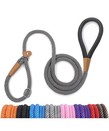 lynxking tow lines for dogs dog linen retriebeleine Gleine Zugleine for small medium-sized large dogs (gray train stop-0.9cm x 180cm) Train stop-0.9cm x 180cm gray