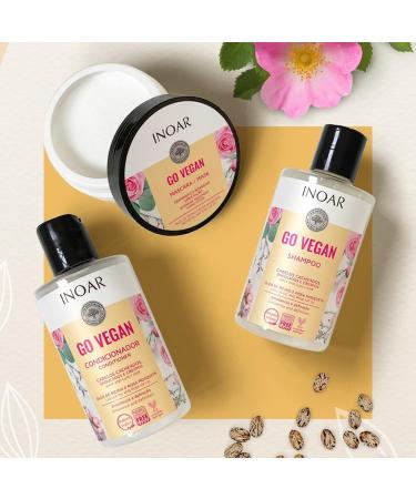 Inoar Go Vegan Wavy & Curls Hair Mask - Repair Dry Hair Define Curls Vegan & Cruelty-Free Silicone & Paraben Free (8.8 oz - Buy Online on GoSupps.com
