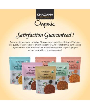 Khazana ORGANIC Tikka Masala Chickpea Curry (6-Pack) - Ready to Eat, Vegan, Non-GMO, Gluten-Free, Kosher - Authentic Indian Meals in 90 Seconds! - Buy Online on GoSupps.com