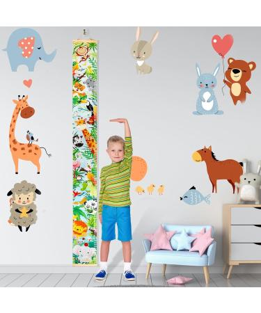 HIFOT Kids Growth Chart - Animal Zoo Canvas Wall Hanging Ruler for Boys Bedroom Decor | 74.8'' x 7.87 - Buy Online on GoSupps.com