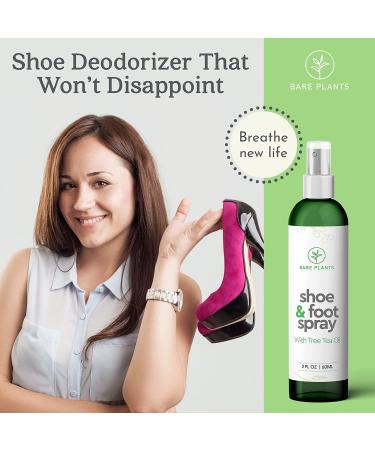 Bare Plants Tea Tree Shoe Deodorizer Spray - 2 Pack Natural Foot Odor Eliminator for Boots, Sneakers, and Loafers - Buy Online on GoSupps.com