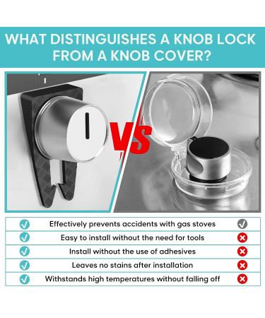 Gas Stove Knob Covers - Child Safety Locks for Gas Cooktop - Easy to Use & Heat Resistant - Pack of 6 (Black) - Buy Online on GoSupps.com