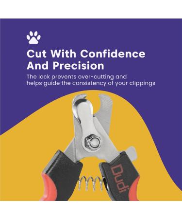 Dudi Pet Claw Scissors for Dogs Cats & Small Animals - Safety Nail Scissors Set with Grinder - Large Black/Red - Buy Online on GoSupps.com