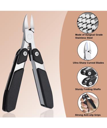 SG Nekoo Foldable Ingrown Toenail Clippers for Thick Toenail Heavy Duty Sturdy Toe Nail Clippers Portable Ultra Sharp Stainless Steel Cutter Trimmer for Men Seniors Black - Buy Online on GoSupps.com