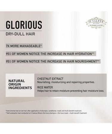 Il Salone Milano Professional Glorious Shampoo for Dry & Damaged Hair - Nourishing Cleansing Shampoo with Milk Wheat Proteins & Bamboo Extract (16.91 oz / 500 ml) - Shine & Moisturize Your Hair - Buy Online on GoSupps.com