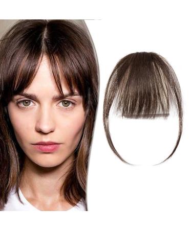 Clip in Fringe Bangs Human Hair #2 Dark Brown (3g)