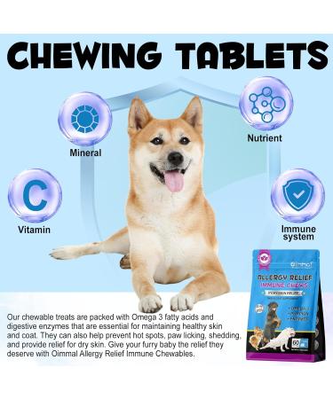 HUALIJIA Itch and Immunity Treats for Dogs Dog Allergy Relief Treats Itchy Dog Skin Relief Anti Itch for Dogs Skin & Coat Healthier for All Breeds and Sizes Peking Duck Flavor (60 Count) - Buy Online on GoSupps.com