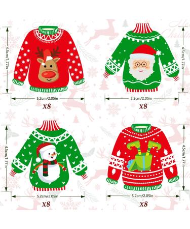 32 Pieces Ugly Sweater Cupcake Toppers Christmas Cupcake Toppers Christmas Ugly Sweater Themed Party Decoration Cupcake Topper for Christmas Party Decorations Supplies - Buy Online on GoSupps.com