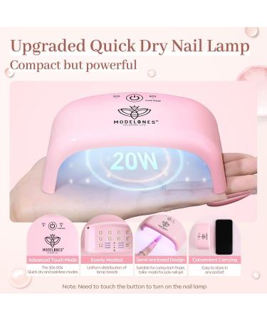 Modelones Poly Nail Gel Kit with 20W Nail Lamp - 6 Colors Extension Gel Set - Nail Art Builder Gel Set - Buy Online on GoSupps.com