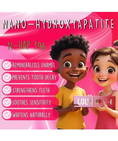 LOL Kids Toothpaste 3-Flavors Pack | Nano Hydroxyapatite Toothpaste Probiotics Vitamins A C E | Safe if Swallowed No SLS | 1 Peppermint 1 Strawberry & 1 Melon Flavor - Buy Online on GoSupps.com
