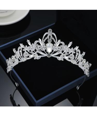 Kamirola Crystal Crowns and Tiaras Headband for Girl or Women Birthday Party Wedding Prom Bridal Christmas Valentine Mother's DayTR20 (Silver)