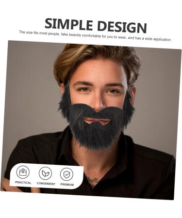 Totority 4 pcs fake beard prom decor halloween props short beard makeup party supplies Toy elder artificial Blackx3pcs 21X15X0.1CMx3pcs - Buy Online on GoSupps.com