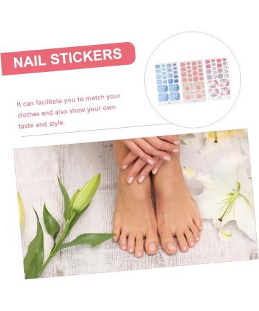 LALAFINA False Nails Tips Wraps False Nails Patches Fashion Summer French Fake Nails Toe Nail Stickers - Buy Online on GoSupps.com